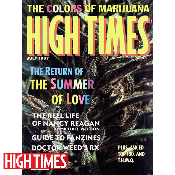 雑誌「HIGH TIMES 1987年7月号（オールドストック ハイタイムス ★極上バッズ表紙、サマー・オブ・ラブ）」