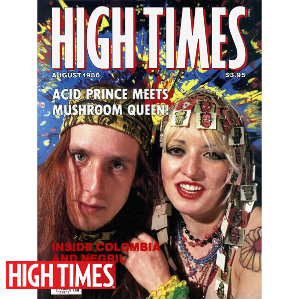 雑誌「HIGH TIMES 1986年8月号（オールドストック ハイタイムス ★アシッド王子meetsマッシュルーム女王）」