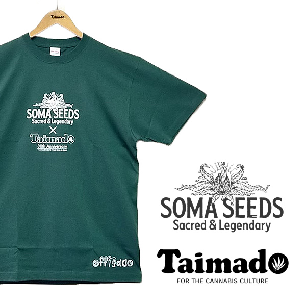 Tシャツ「SOMA SEEDS (ソマシード) × 大麻堂 ★シードロゴ」[No.342]【ダブル購入特典つき】
