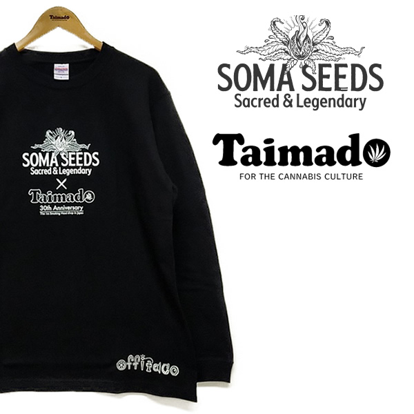 長袖Tシャツ「SOMA SEEDS (ソマシード) × 大麻堂 ★シードロゴ」[No.342]【ダブル購入特典つき】
