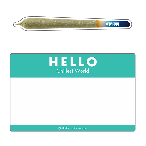 ステッカー「Chill Joint (チルジョイント)、HELLO Chillest World (ハローチレスタワールド)」
